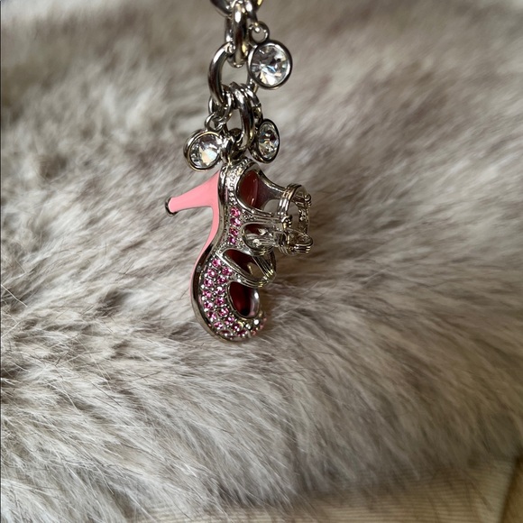 Pink/Silver Rhinestone High Heel Keychain - Picture 3 of 8